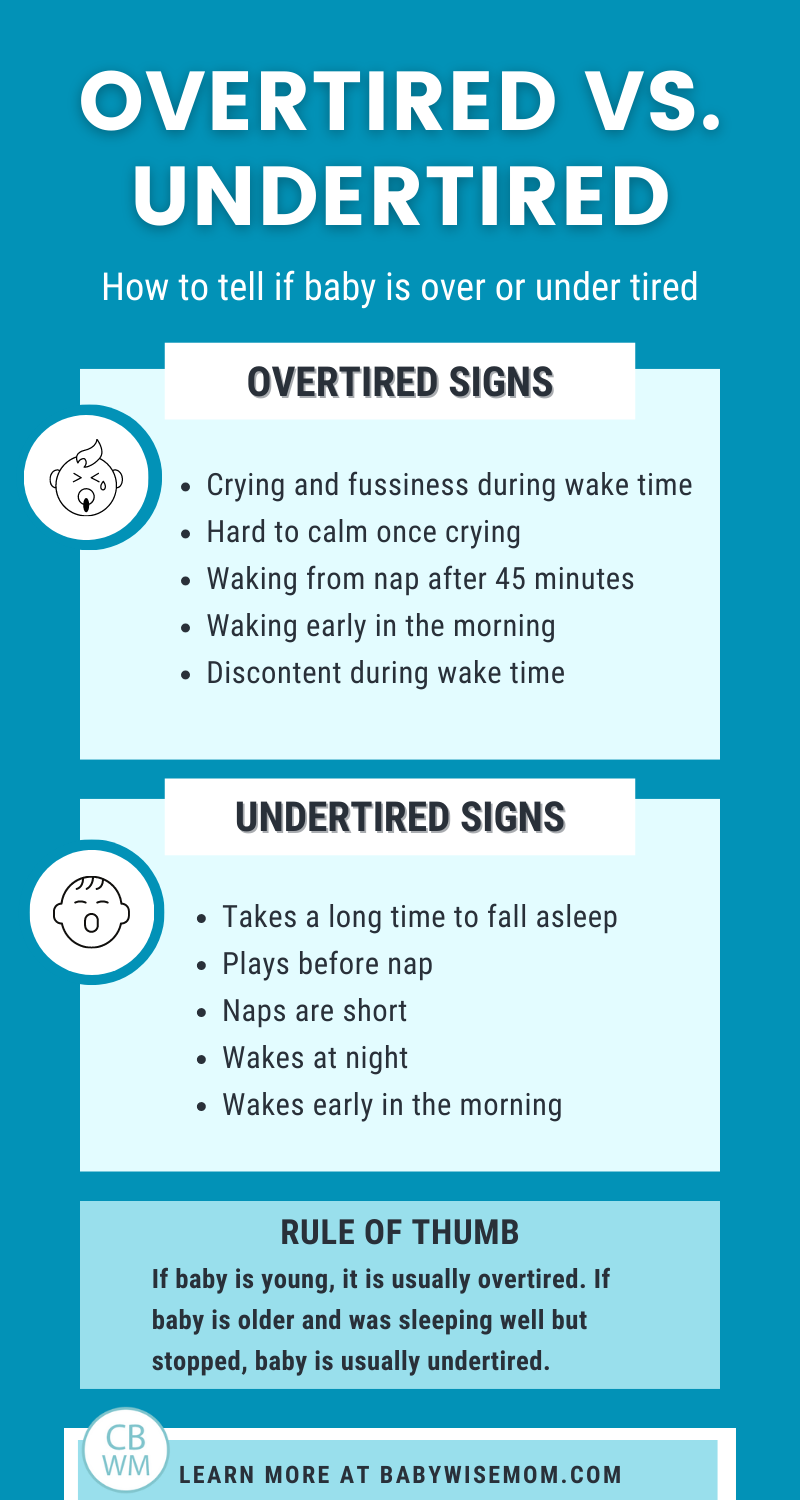 how to tell if baby is overtired or undertired infographic