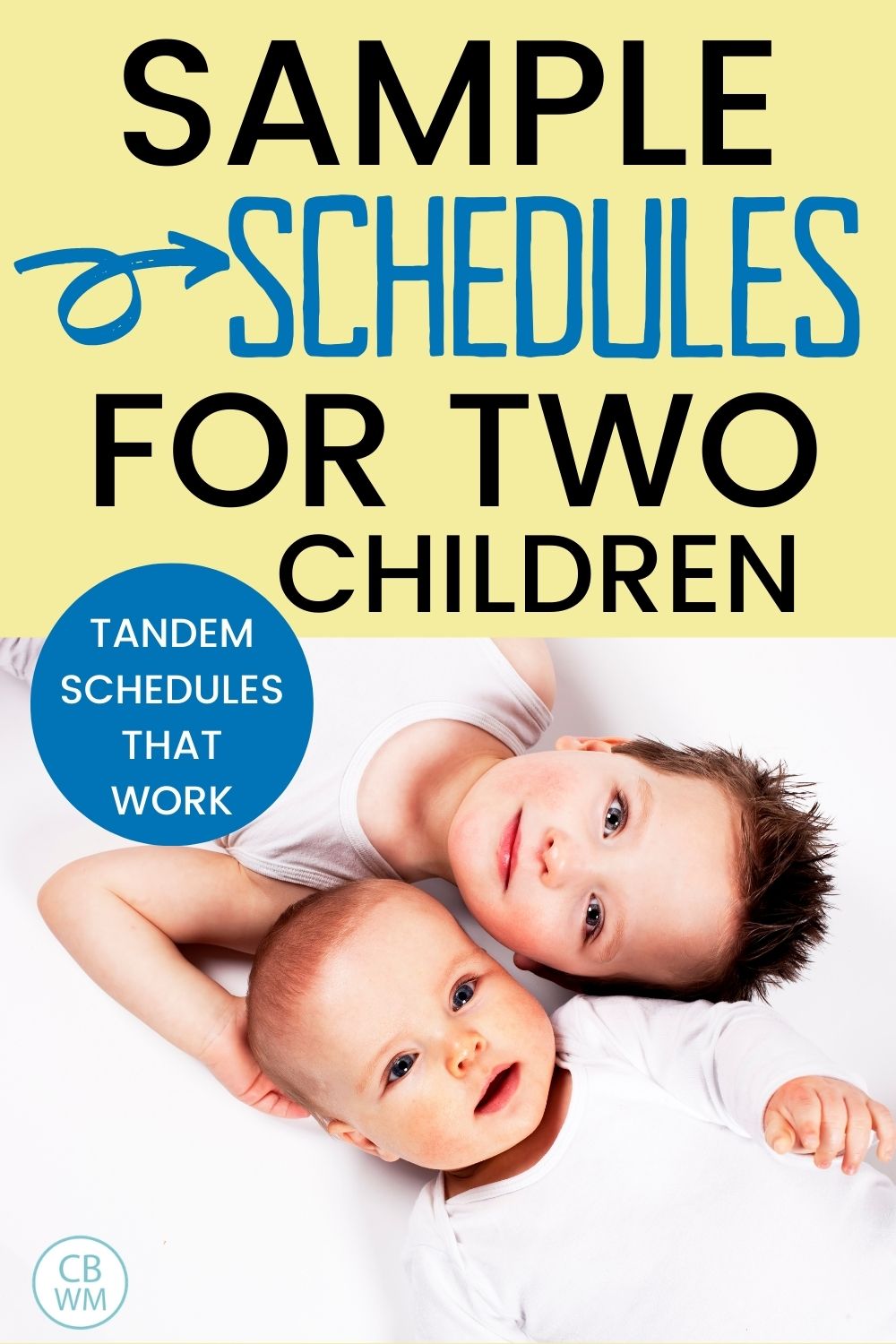 sample schedules for two kids pinnable image