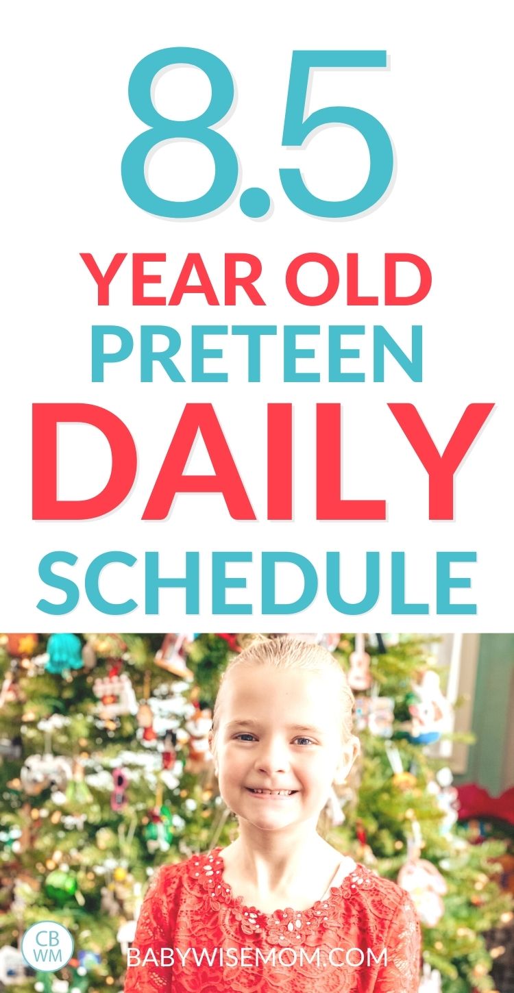 8.5 year old preteen daily schedule