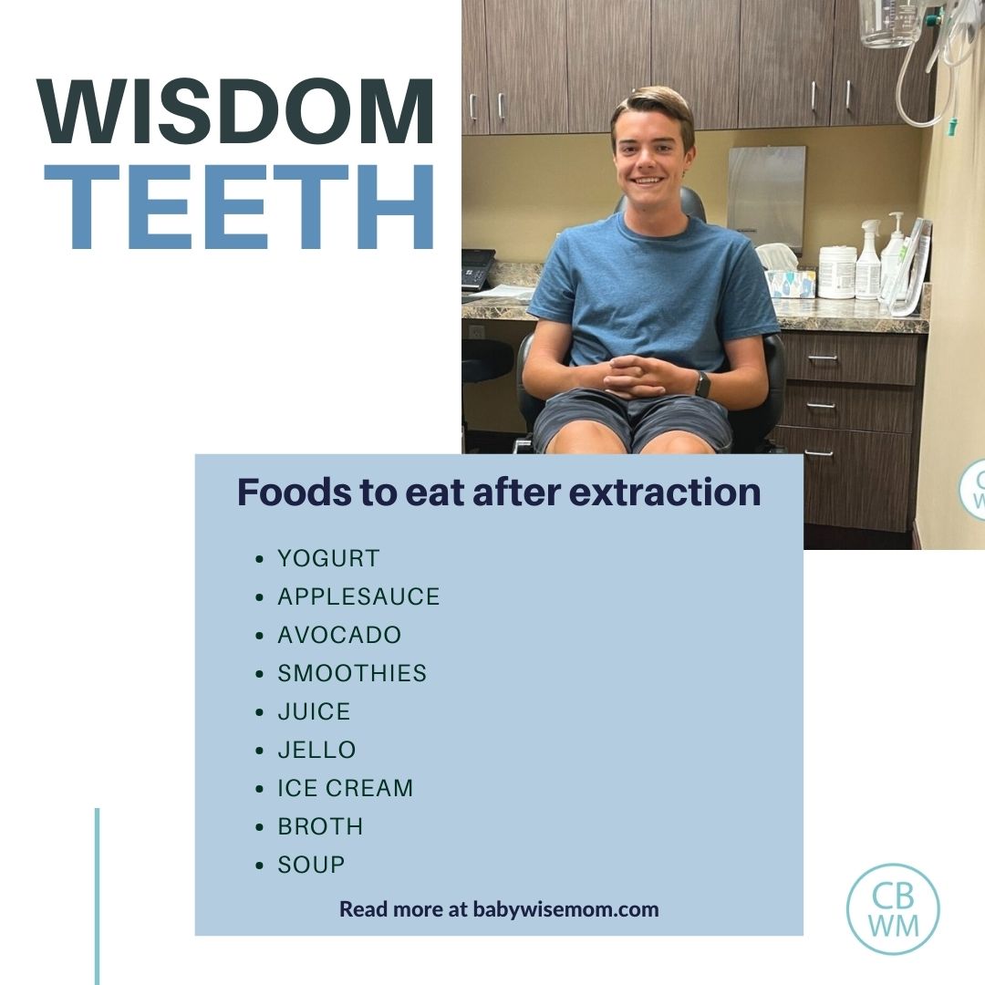 Foods to eat after wisdom teeth extraction graphic