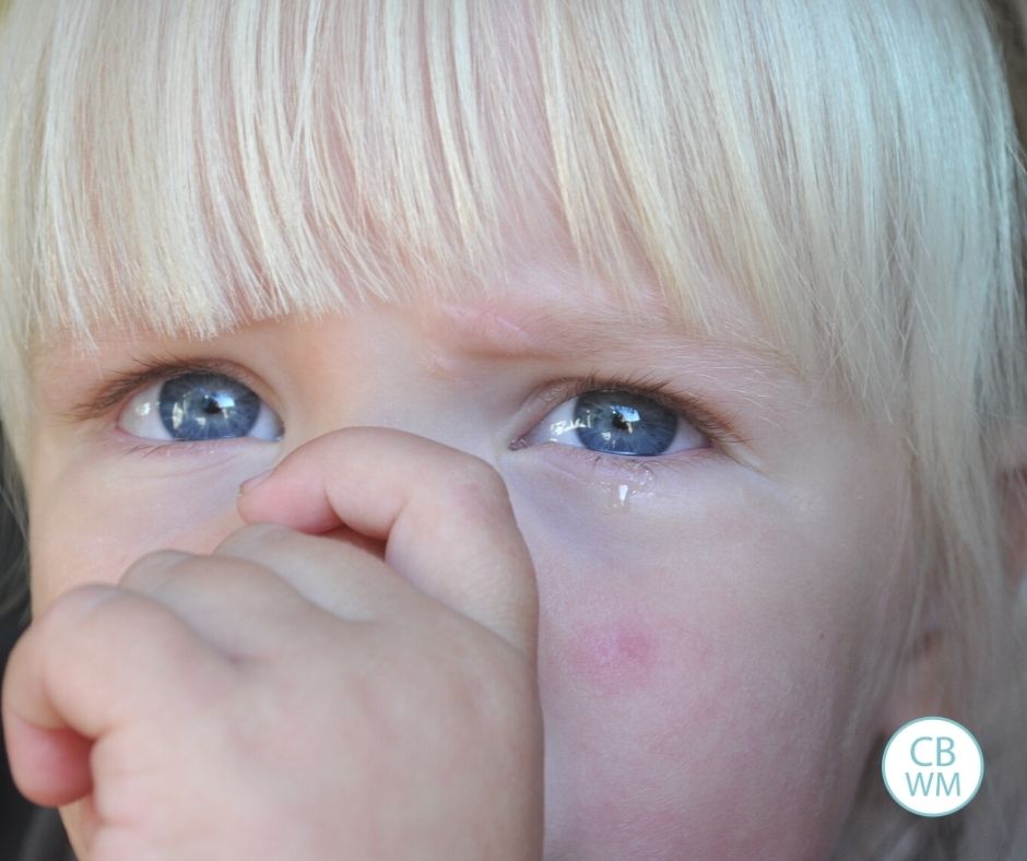 Sad McKenna on Kaitlyn's first day of preschool