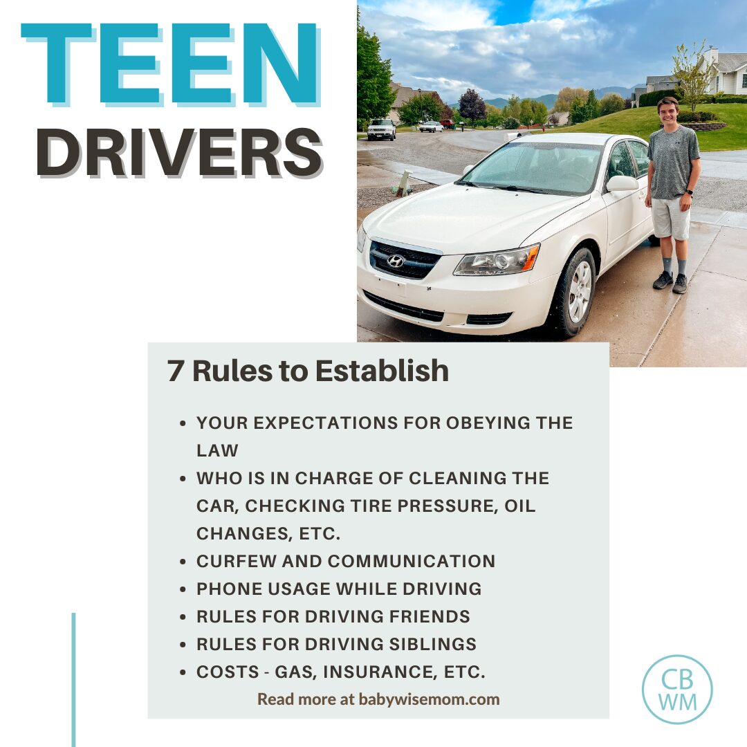 7 Rules to establish with your teen drivers graphic