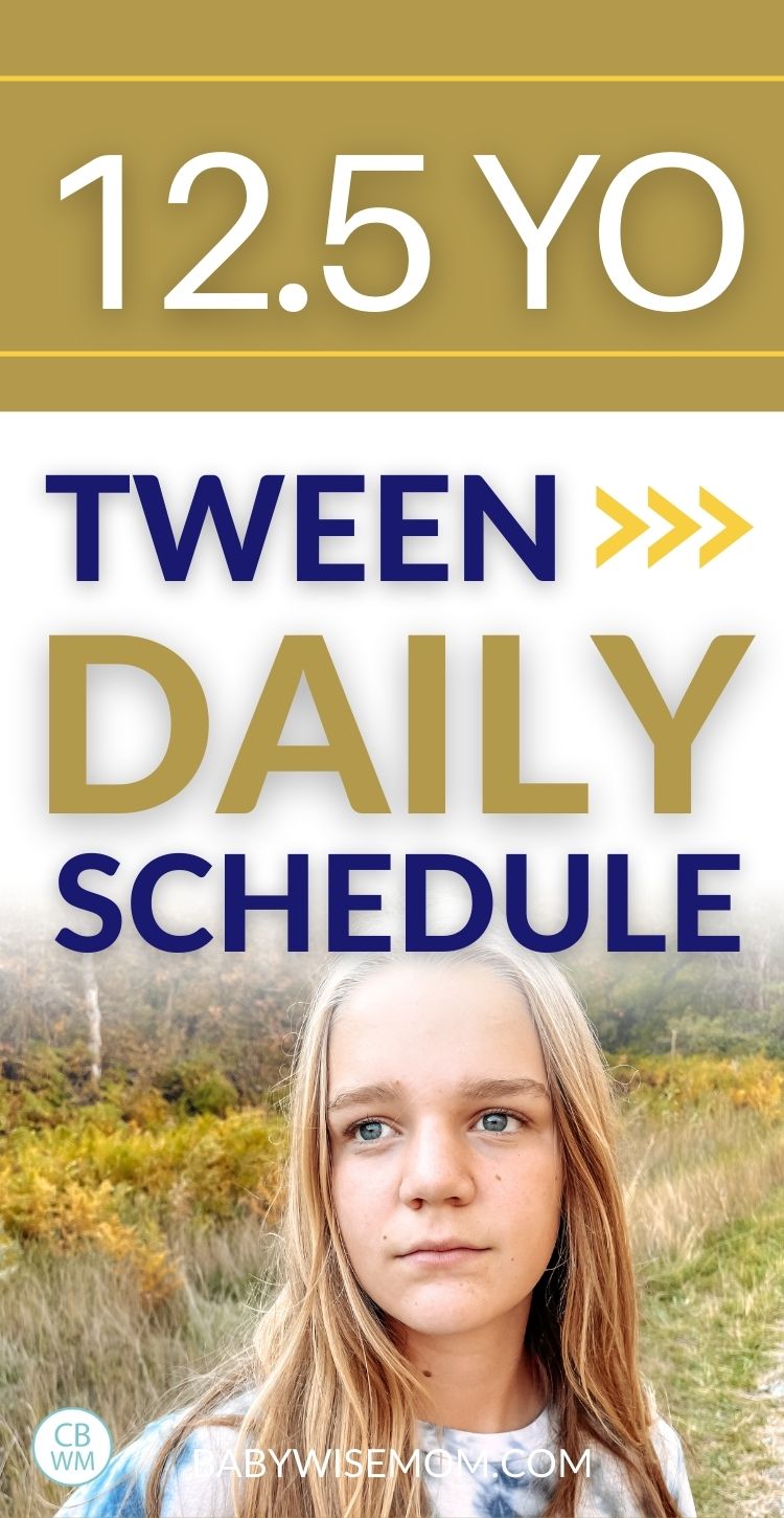 12.5 year old daily schedule