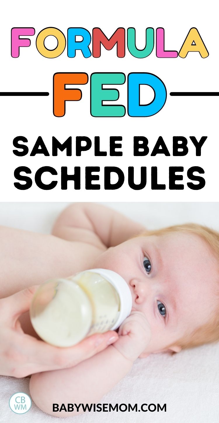 Formula fed baby schedules