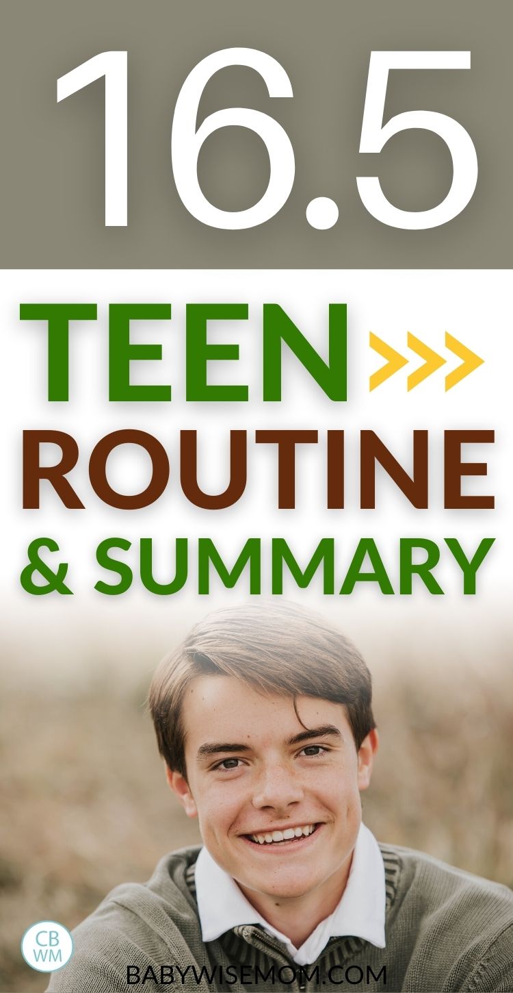 16.5 year old teen summary and routine