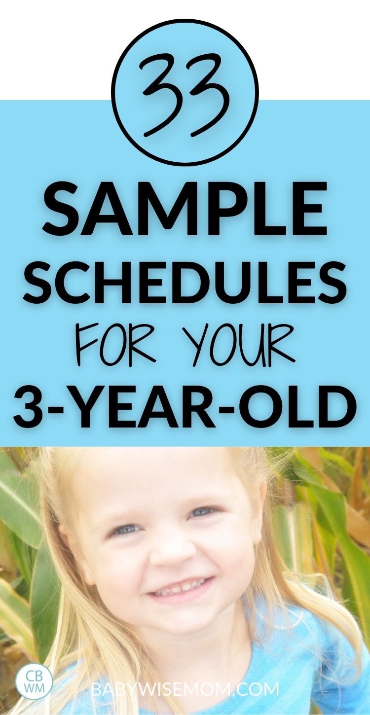 33 sample schedules for 3 year olds