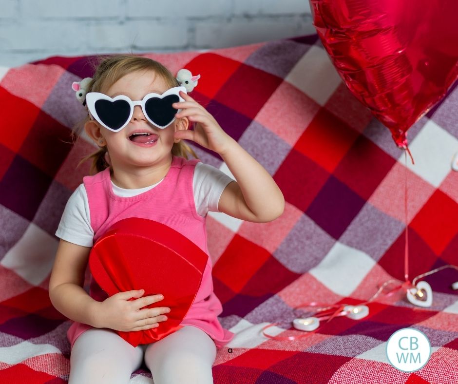 Child dressed up for Valentines day