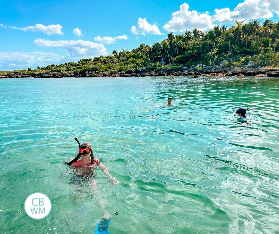 snorkeling in a lagoon in Mexico