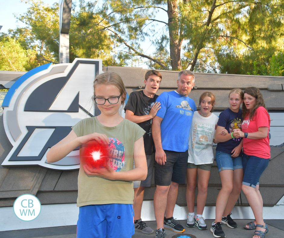 Family in California Adventure near the Avengers area