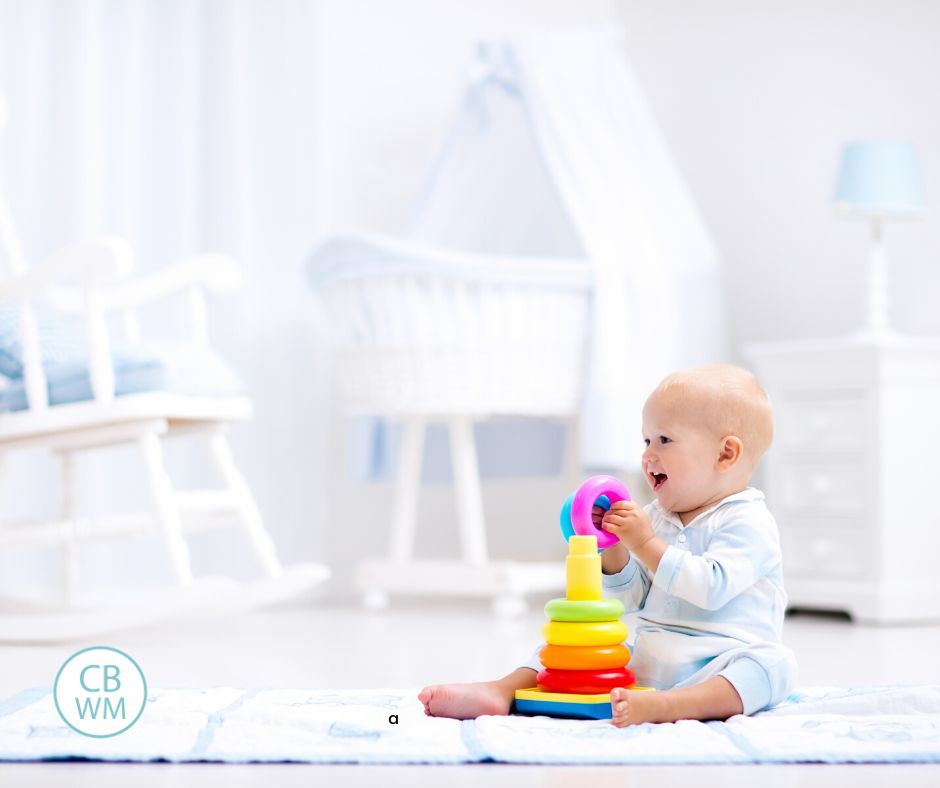 Baby playing with toys