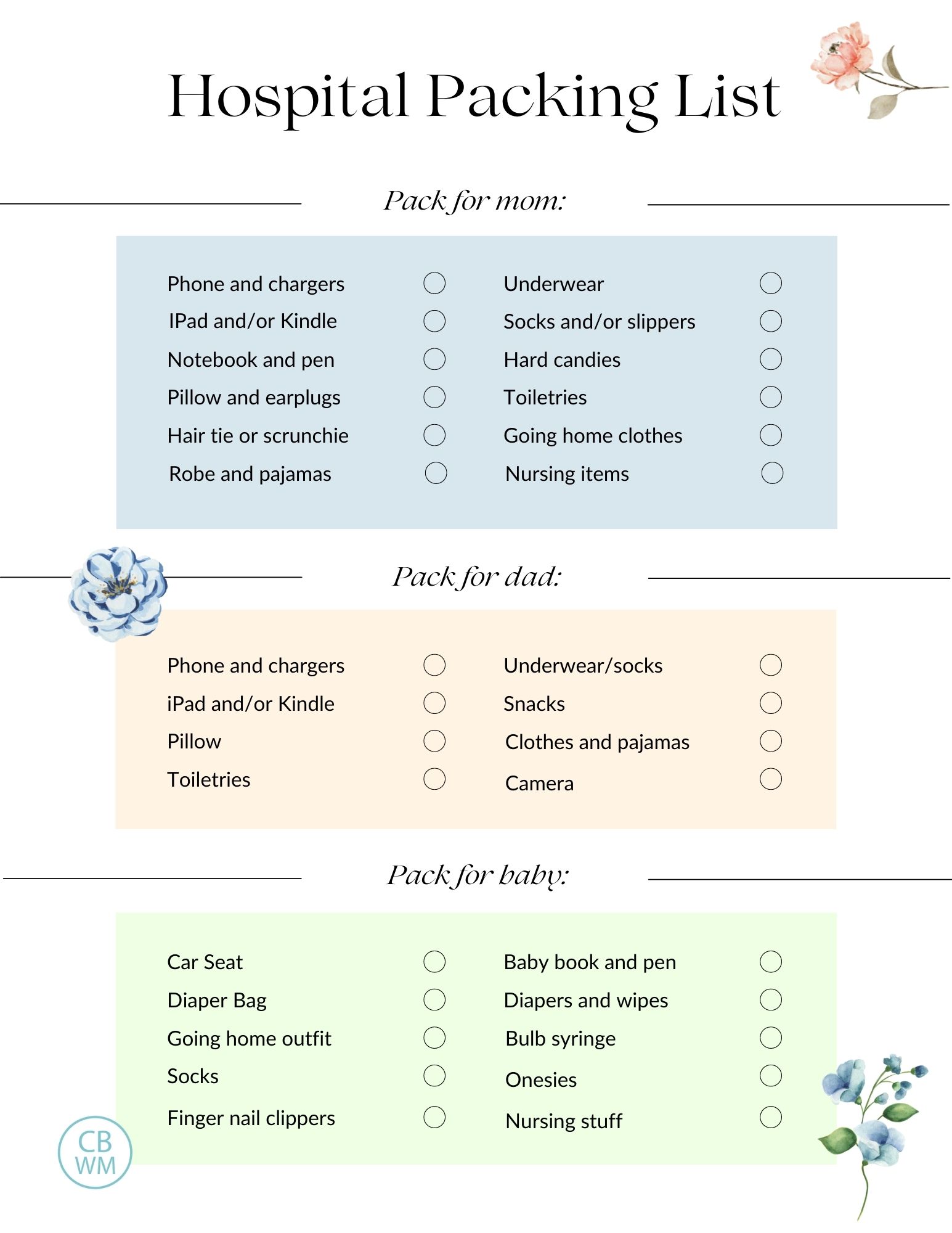Hospital Packing List for Mom, Dad, and Baby Babywise Mom