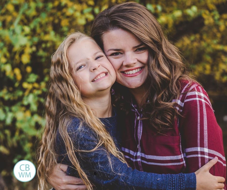 Brinley and Valerie hugging and smiling for the camera.