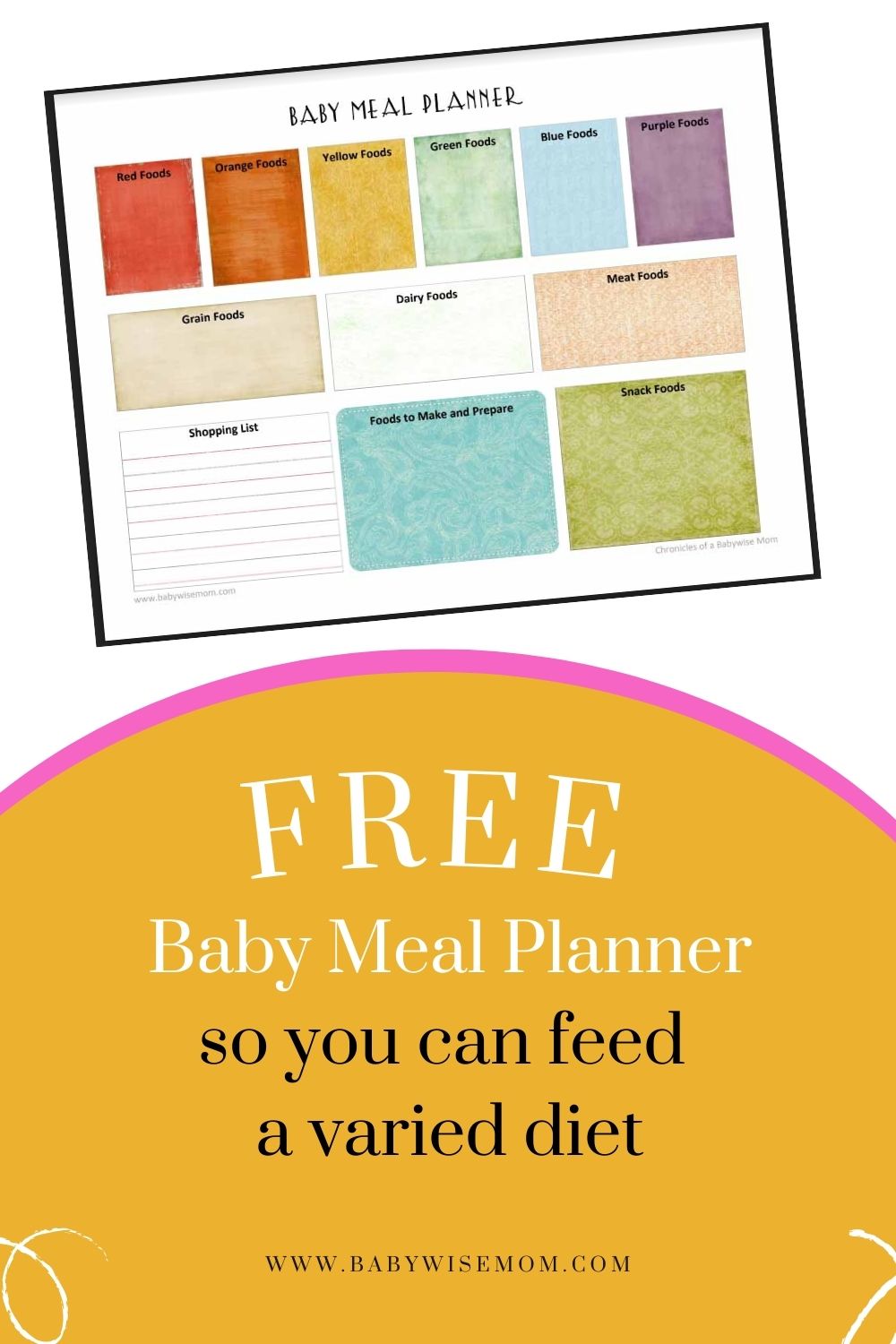 Free Baby Meal Planner pinnable image