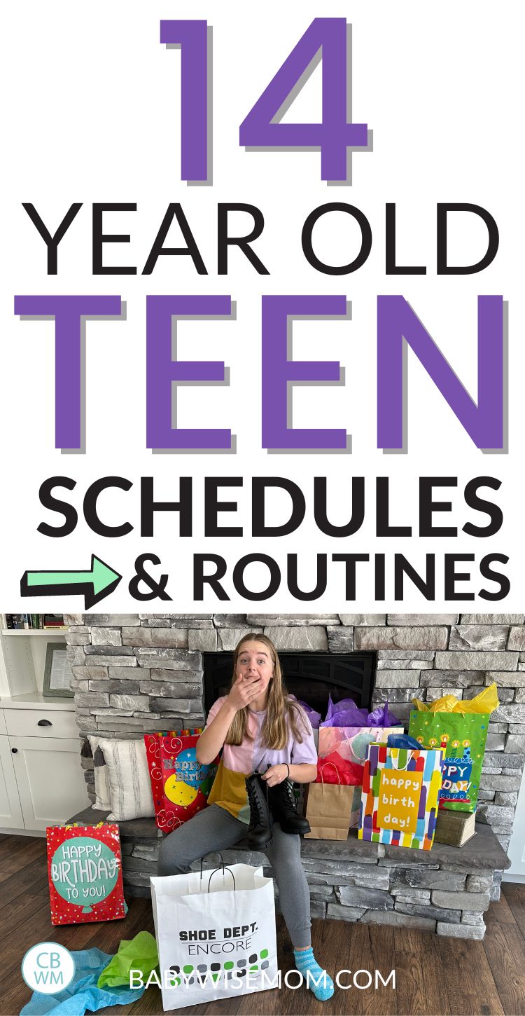 14 year old teen schedule and routine pinnable image