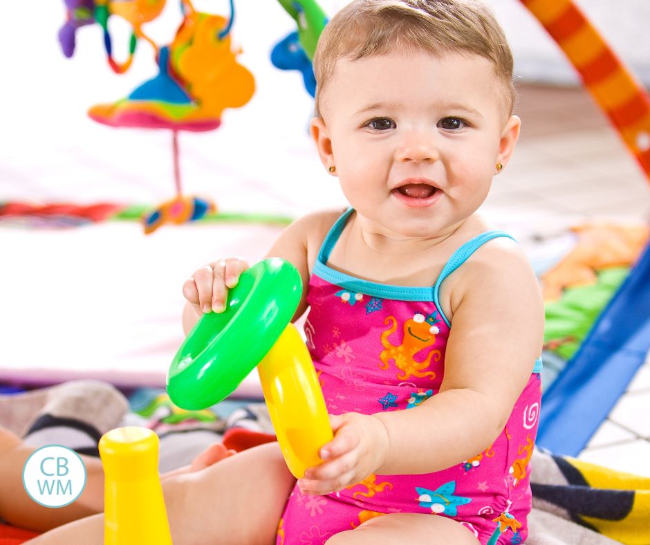 Baby playing on a blanket