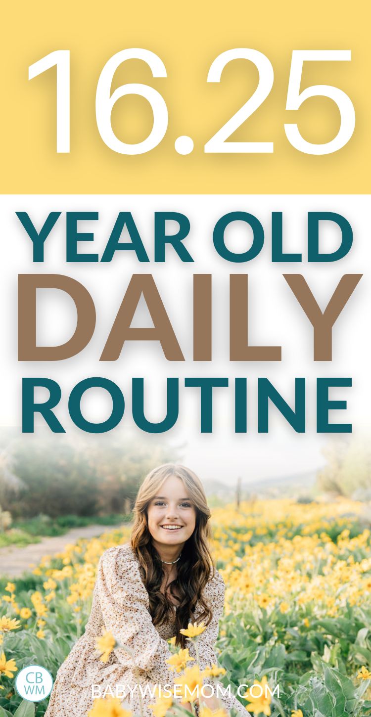 16.25 year old daily routine