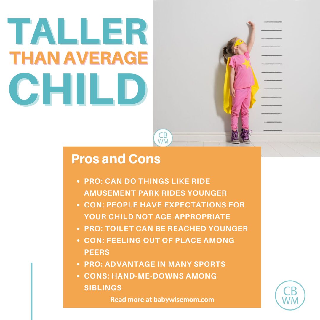 Pros and cons of a taller than average child graphic