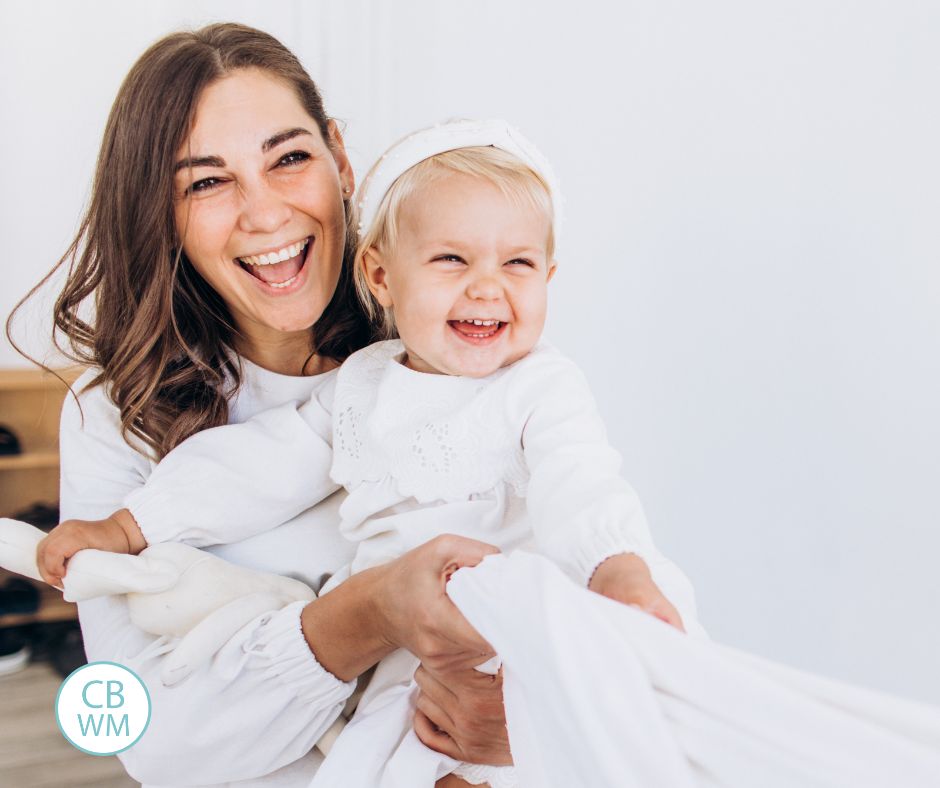 Mom and happy baby