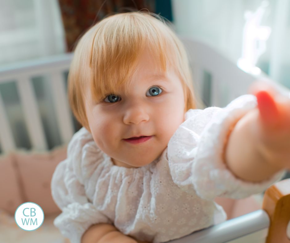 Toddler in crib