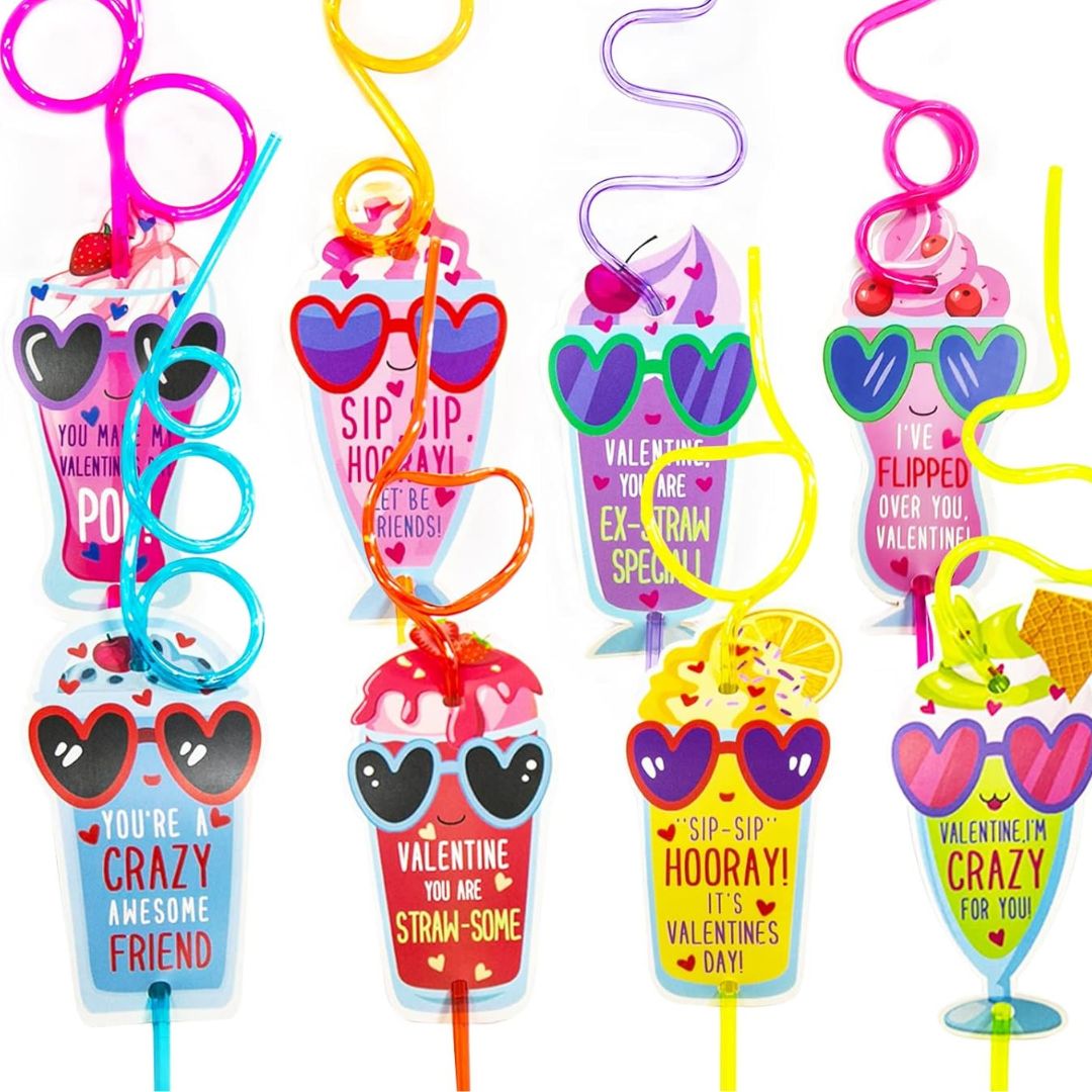 Crazy straws valentine day card