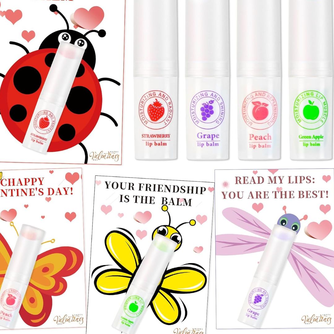 Lip balm valentines day cards