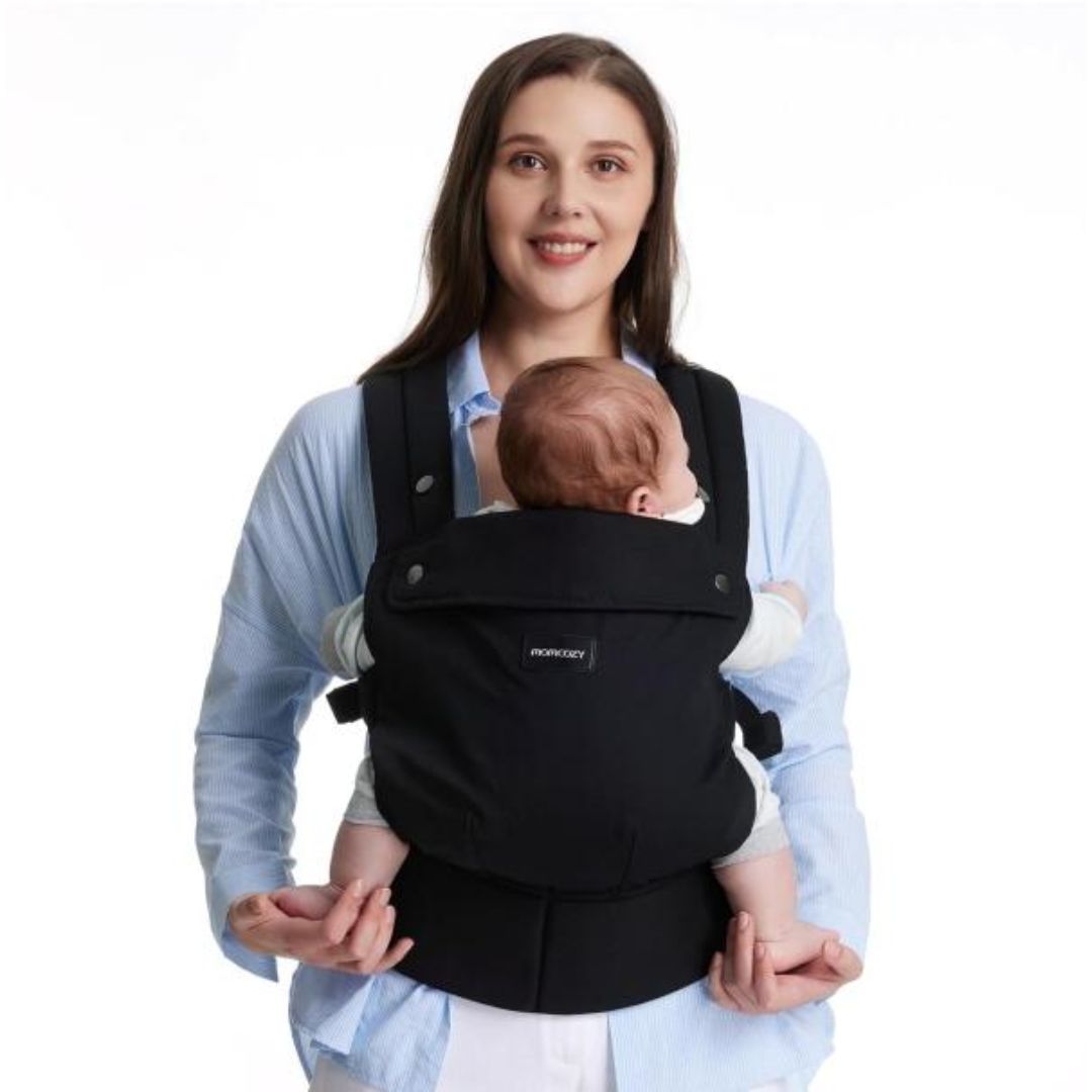 Mom carrying baby in a baby carrier