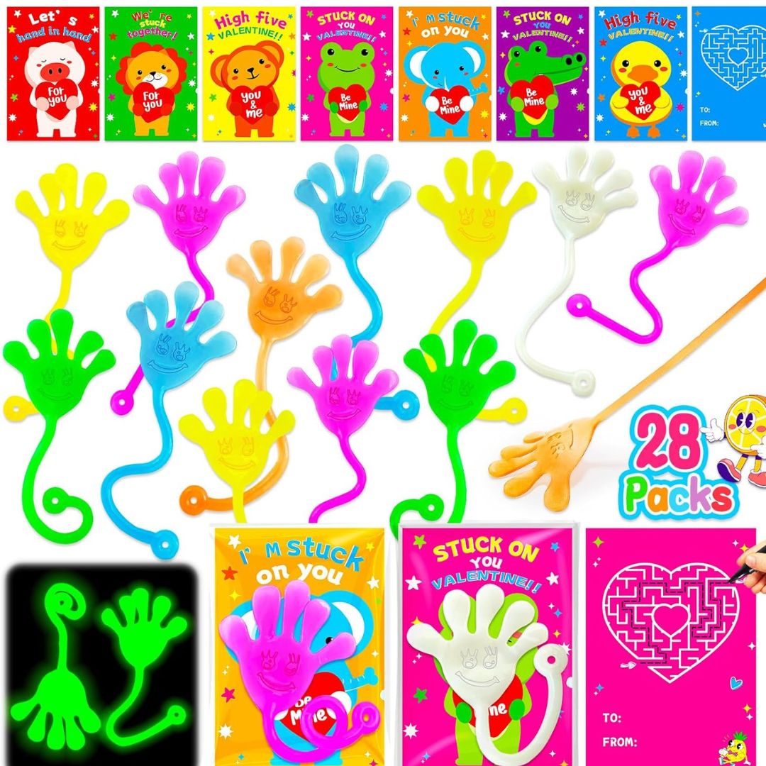 Sticky hands valentines