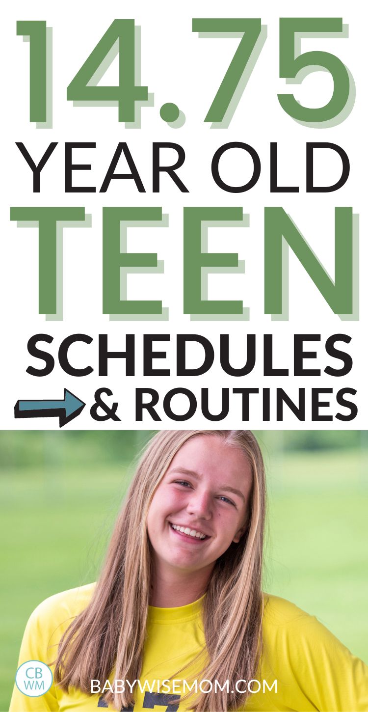 14-75 year old teen schedule and routine pinnable image