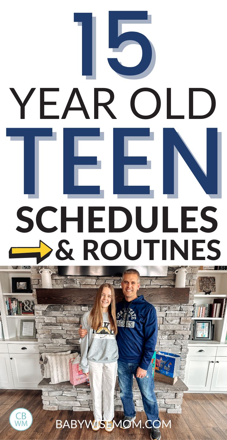 15 year old teen schedule and routine pinnable image