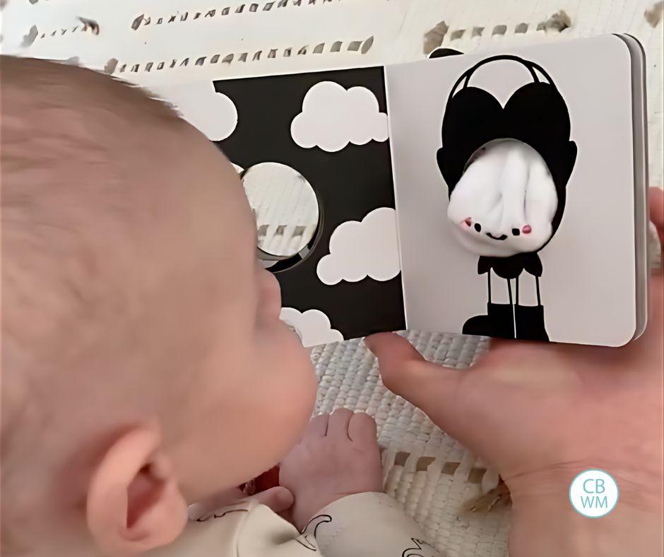 Baby reading a book