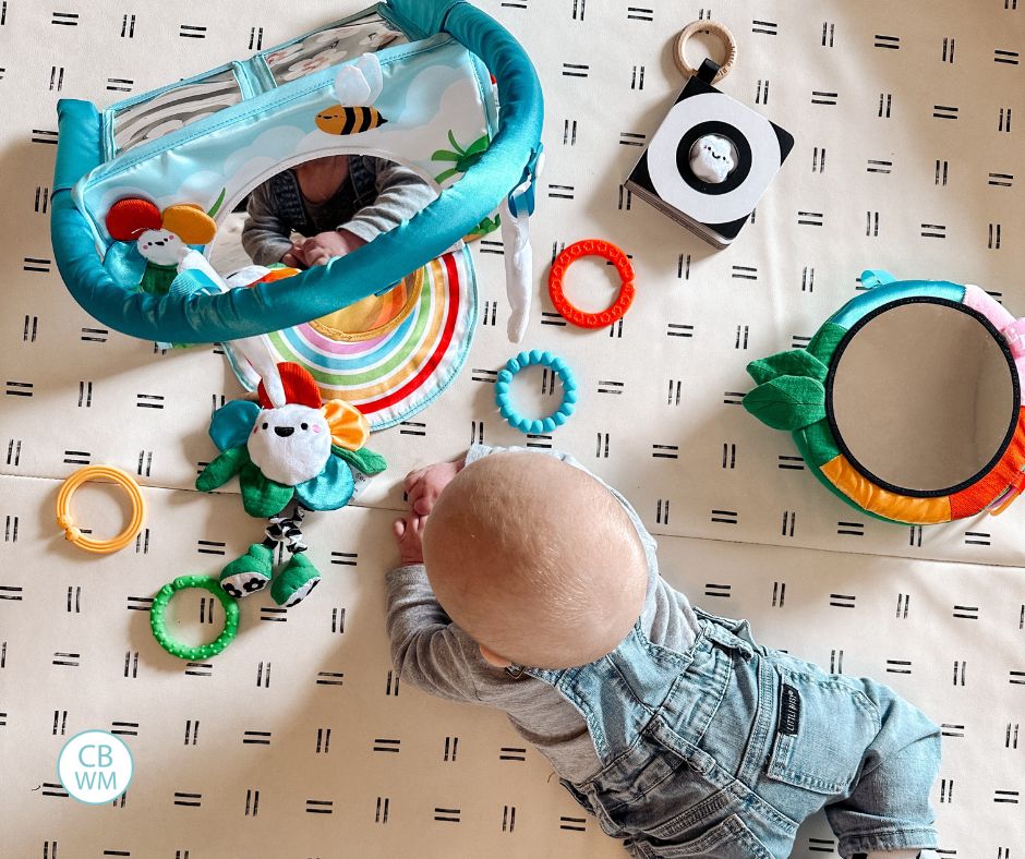 Baby playing with toys