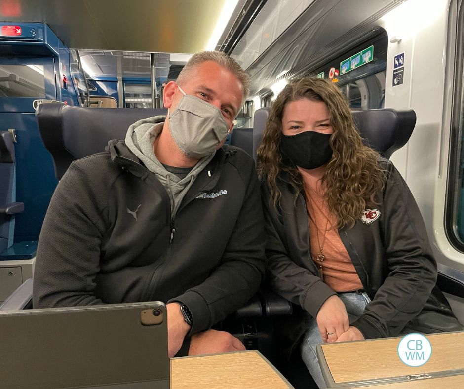 Traveling on a train in France