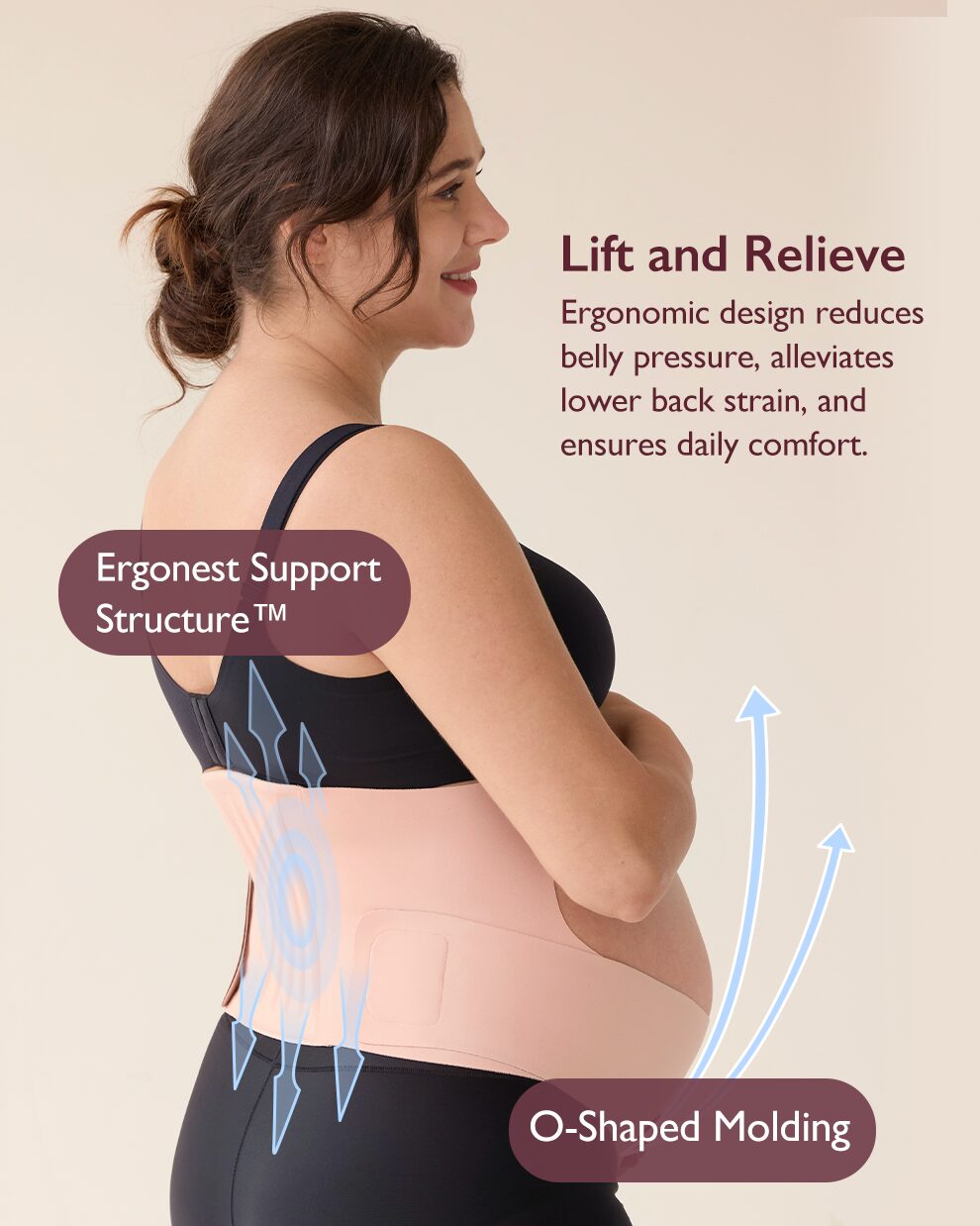 Ergonomic design for relieving belly pressure