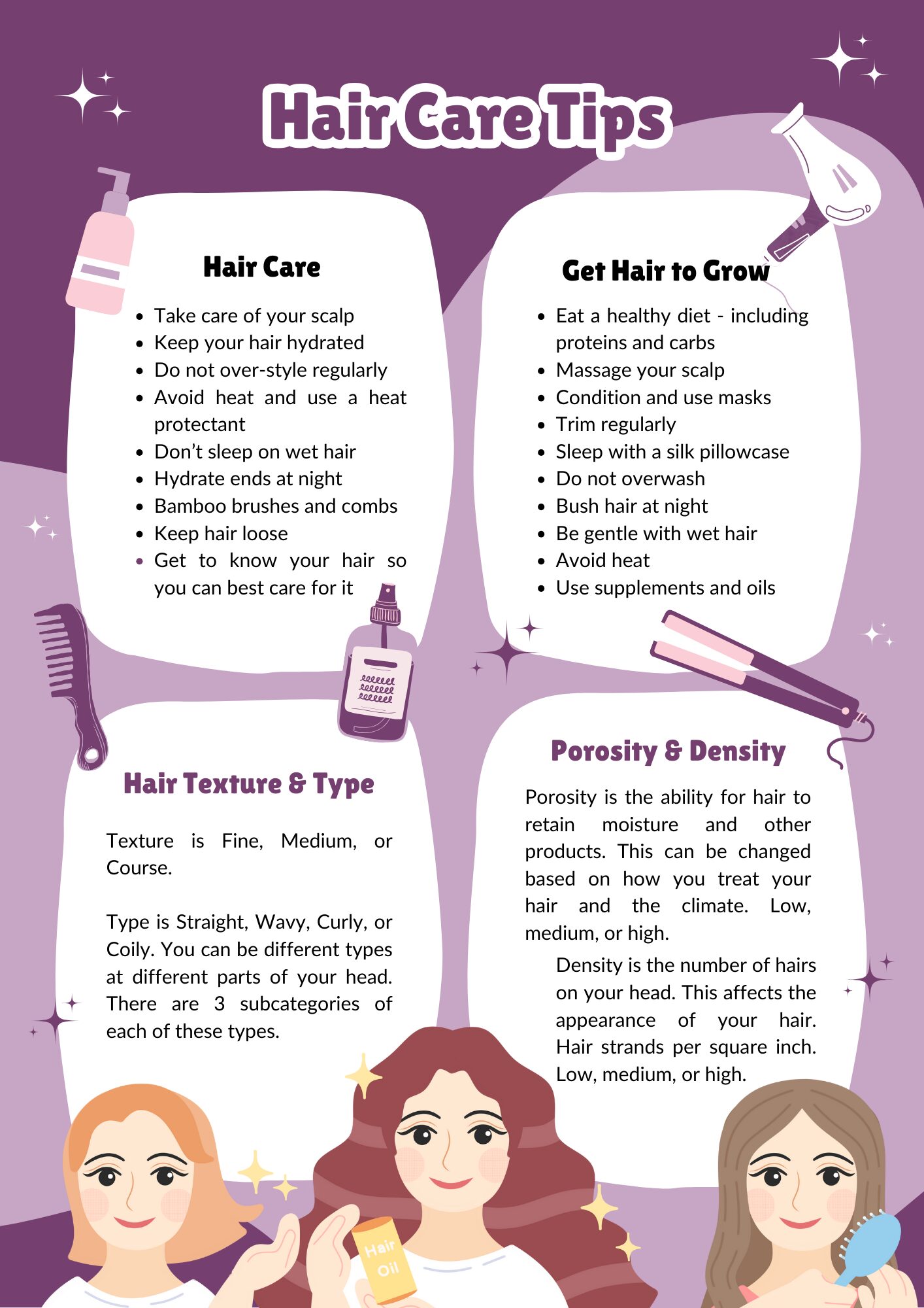 Hair care tips graphic