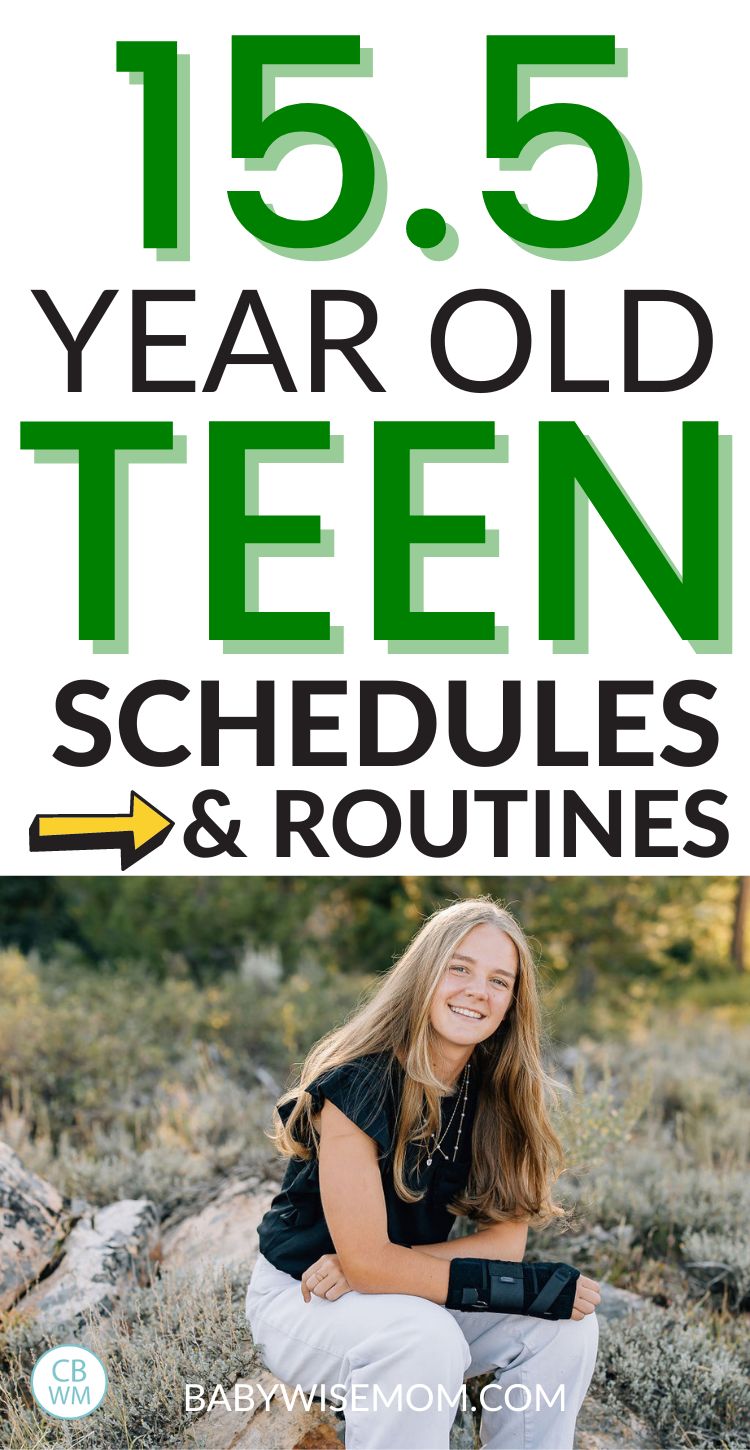 15.5 year old teen schedule and routine