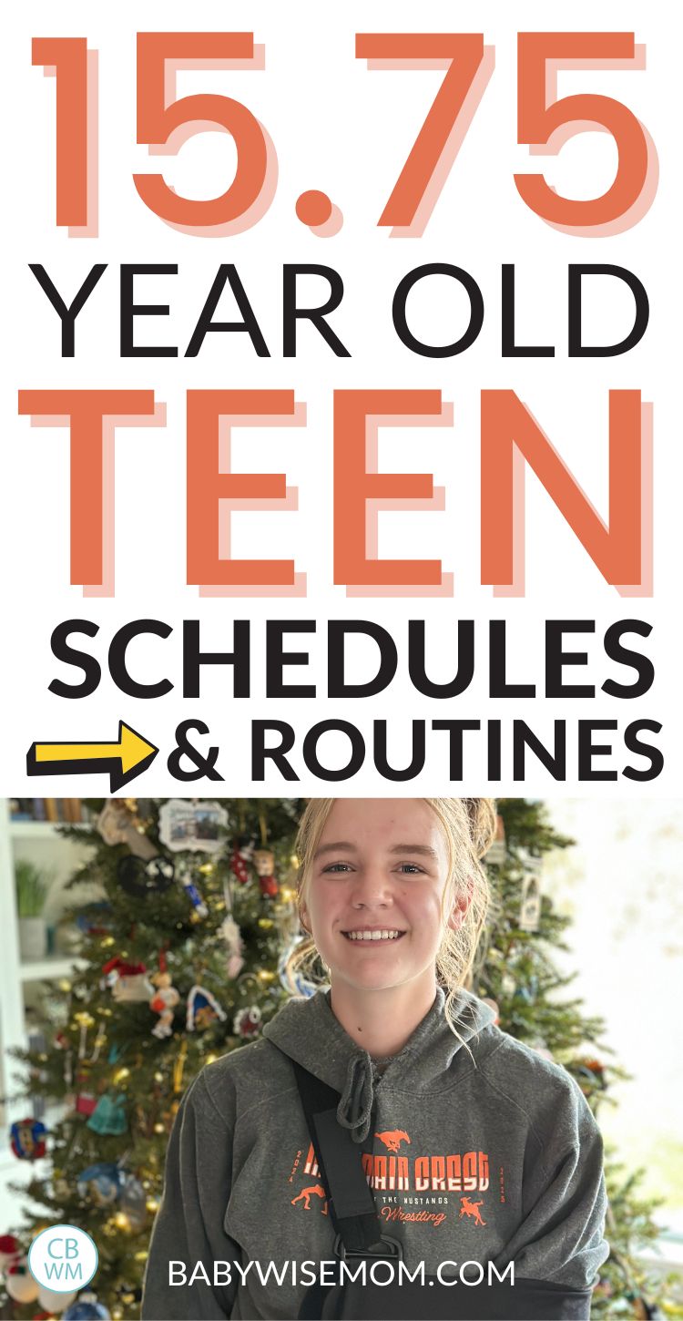 15.75 year old teen schedule pinnable image