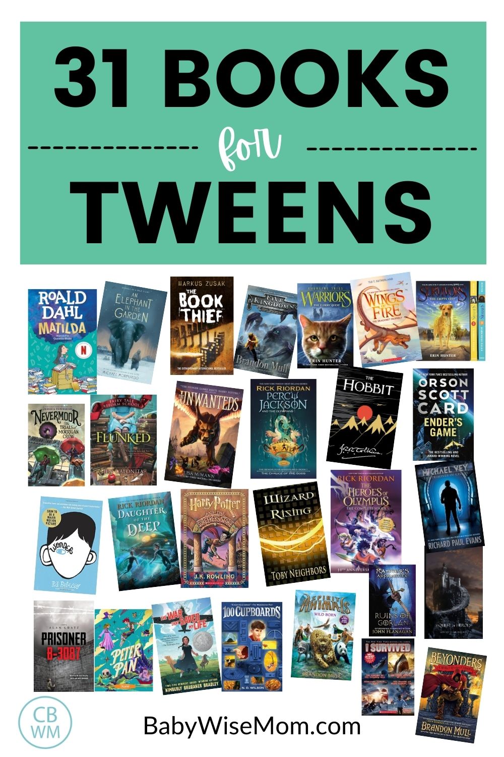 Books for tweens pinnable image