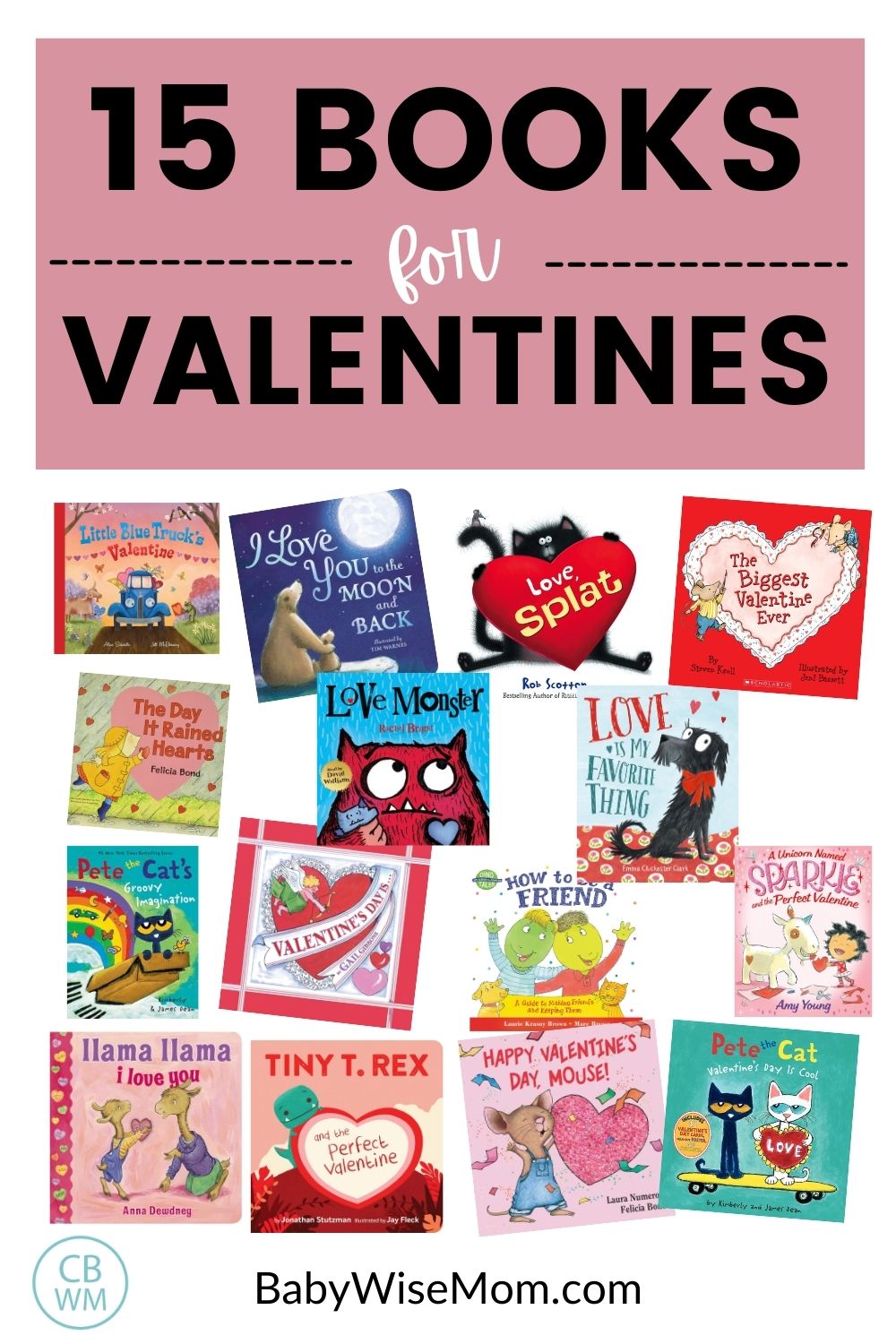 15 books for valentines pinnable image