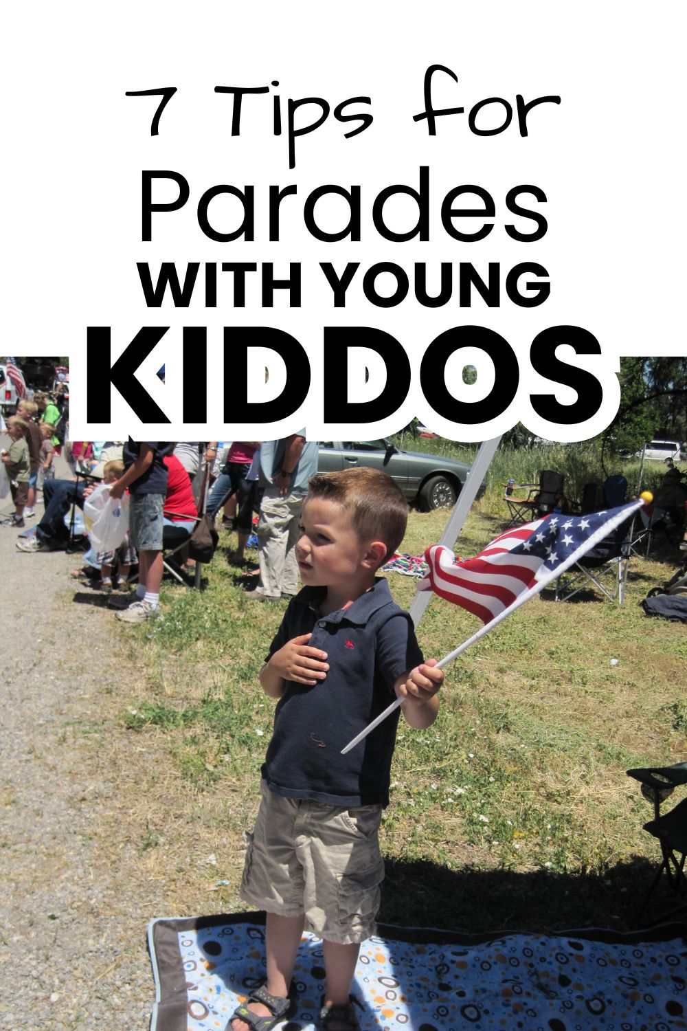 Tips for parades with young children pinnable image