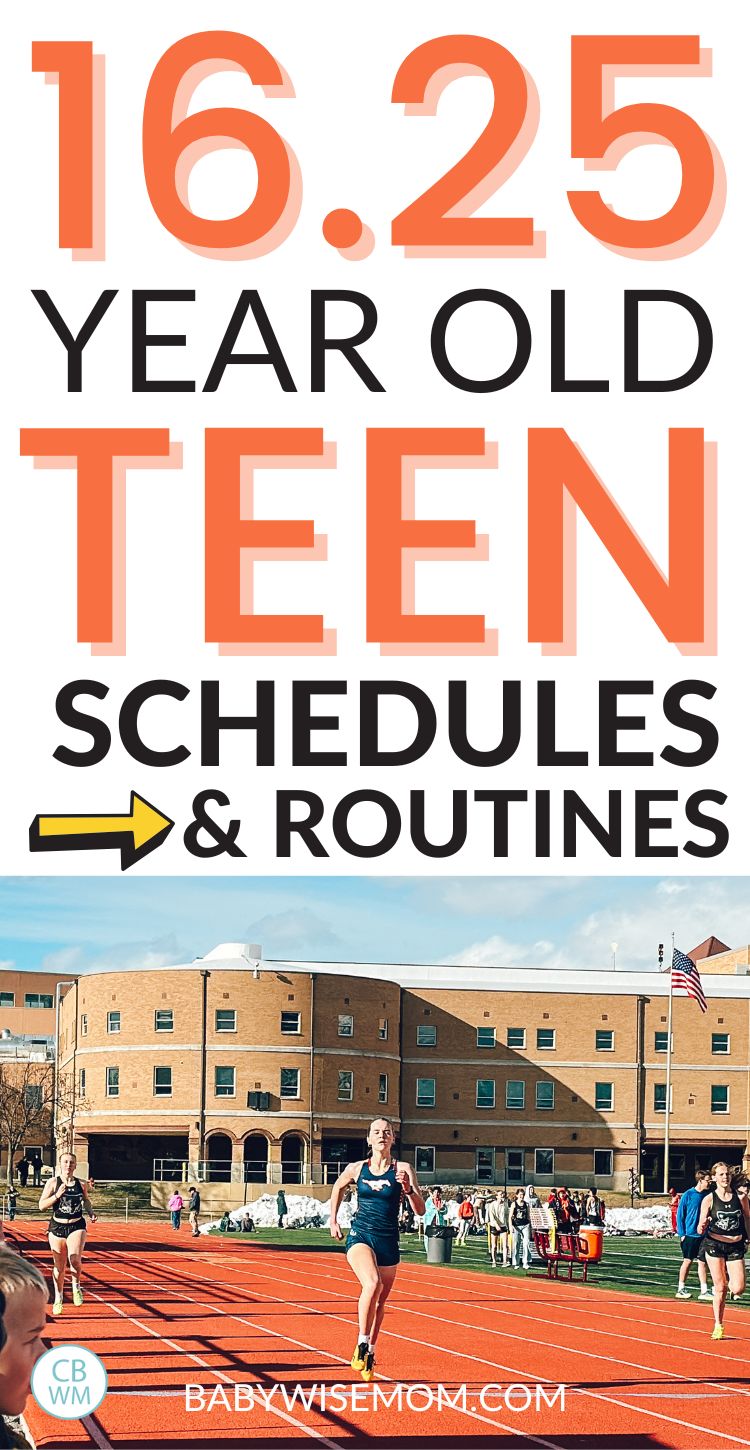 16.25 year old teen schedule and routine pinnable image