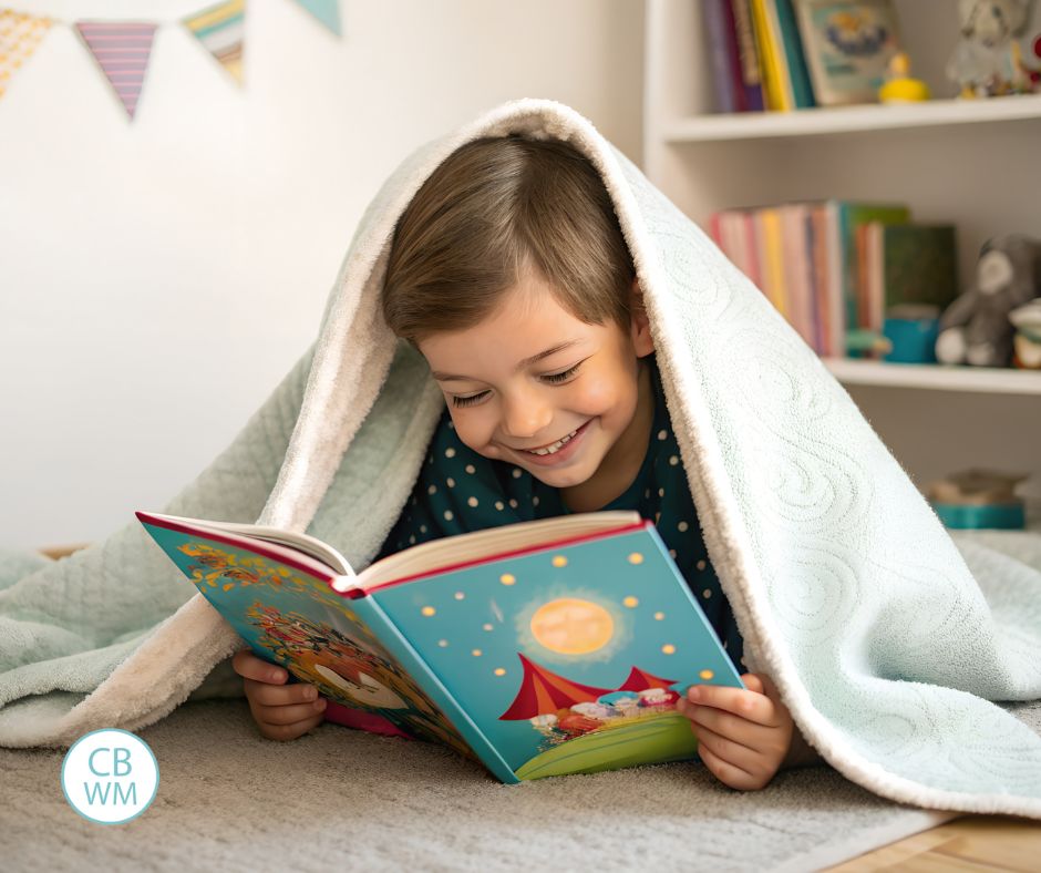 Child reading a book