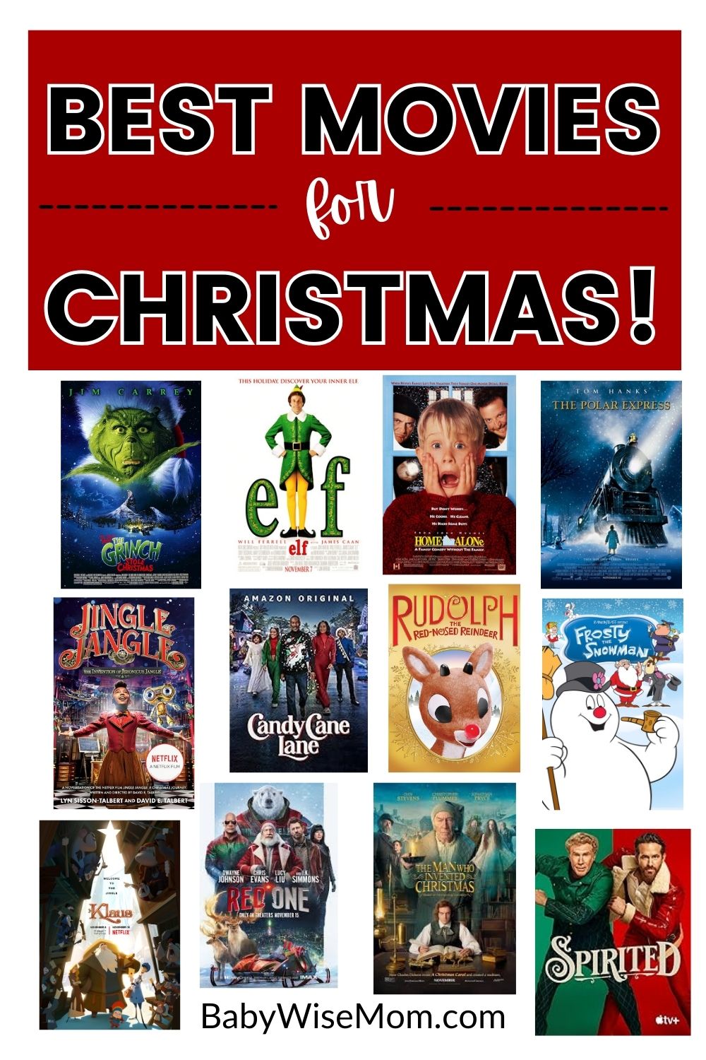 best movies for Christmas pinnable image