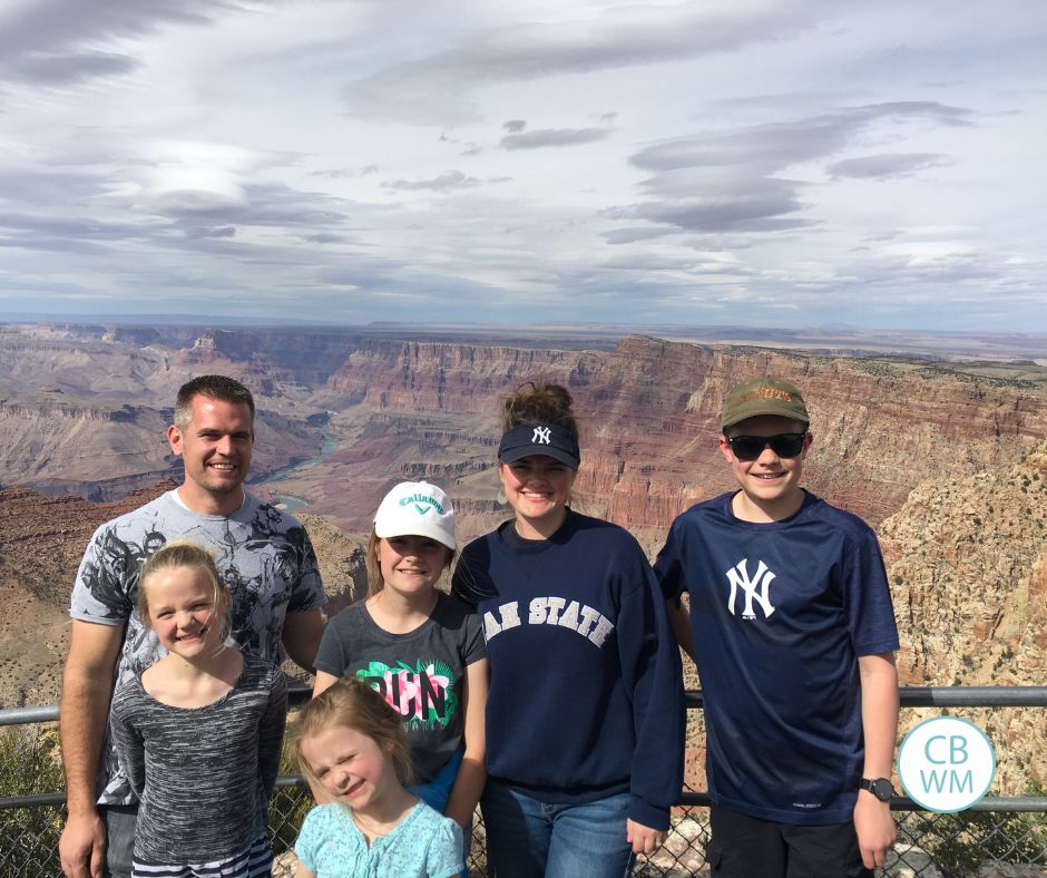 Our family with the Grand Canyon in the background