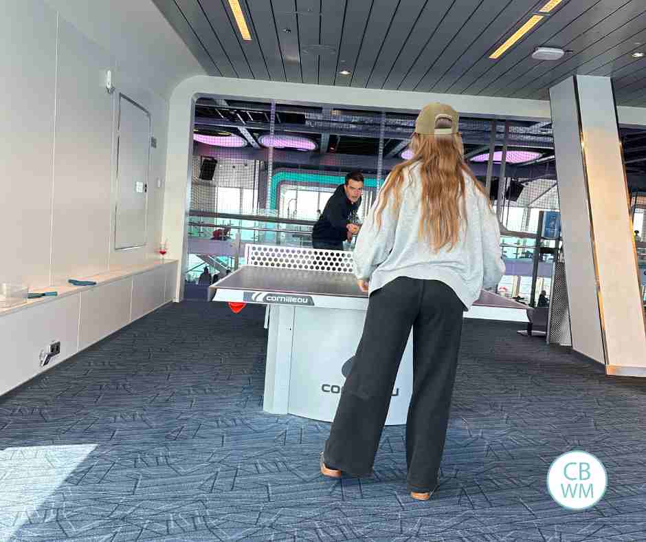 Brayden and Kaitlyn playing ping-pong