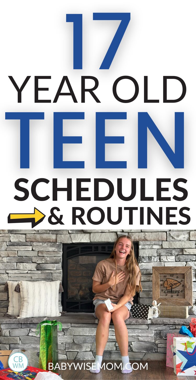 17 year old teen schedules and routines pinnable image