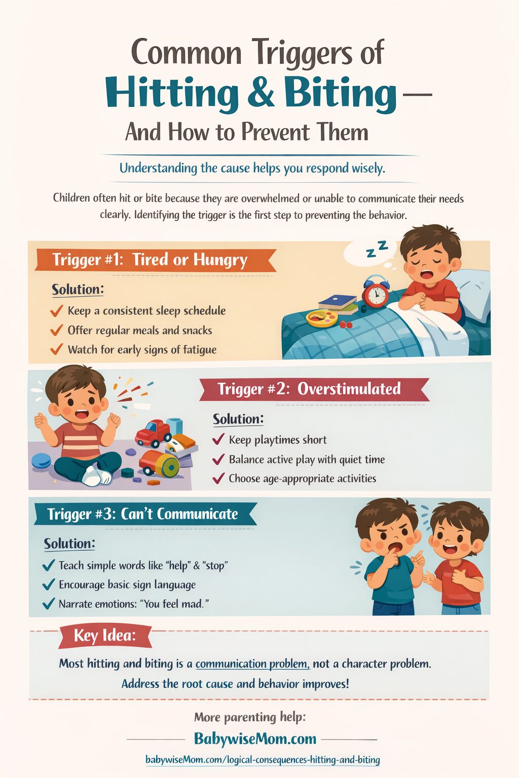 Common Triggers for Hitting and Biting information graphic