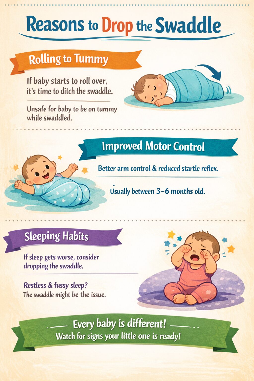 Reasons to drop the swaddle pinnable image infographic