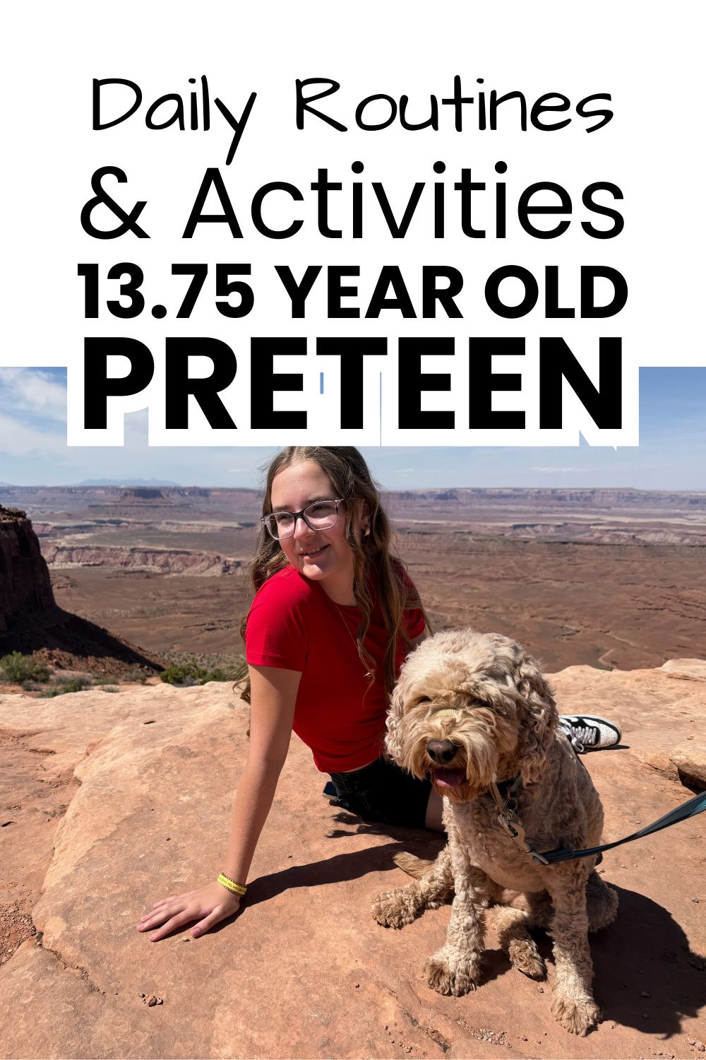 13.75 Year Old Preteen Routines and Schedule pinnable image