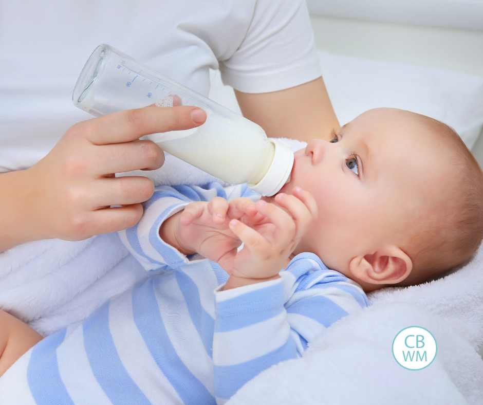 Baby drinking from a bottle
