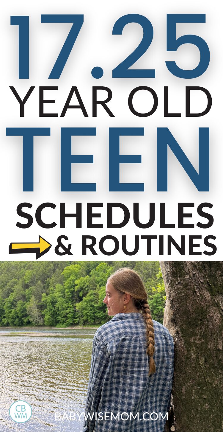 17.25 Year Old Teen Schedules and Routines pinnable image
